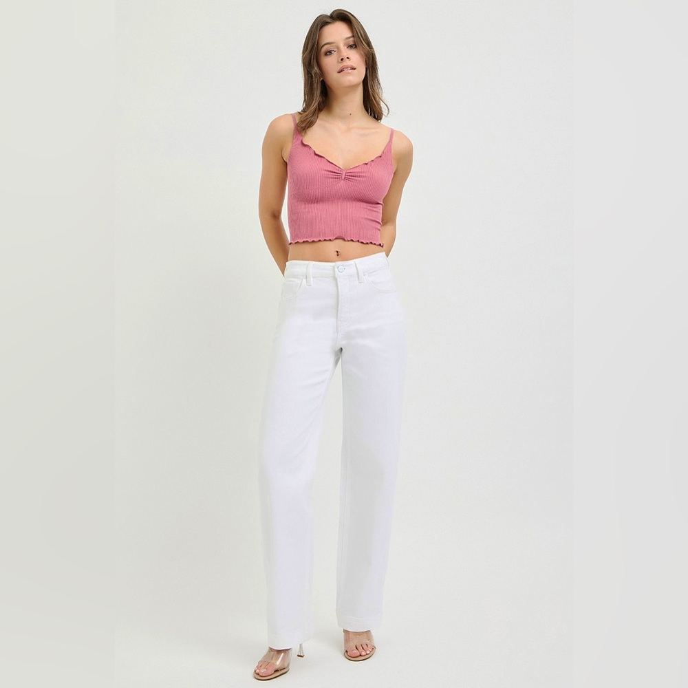 RISEN High Rise Wide Leg Baggy Pants White | Plus Size Denim | Trendy Relaxed🛍️